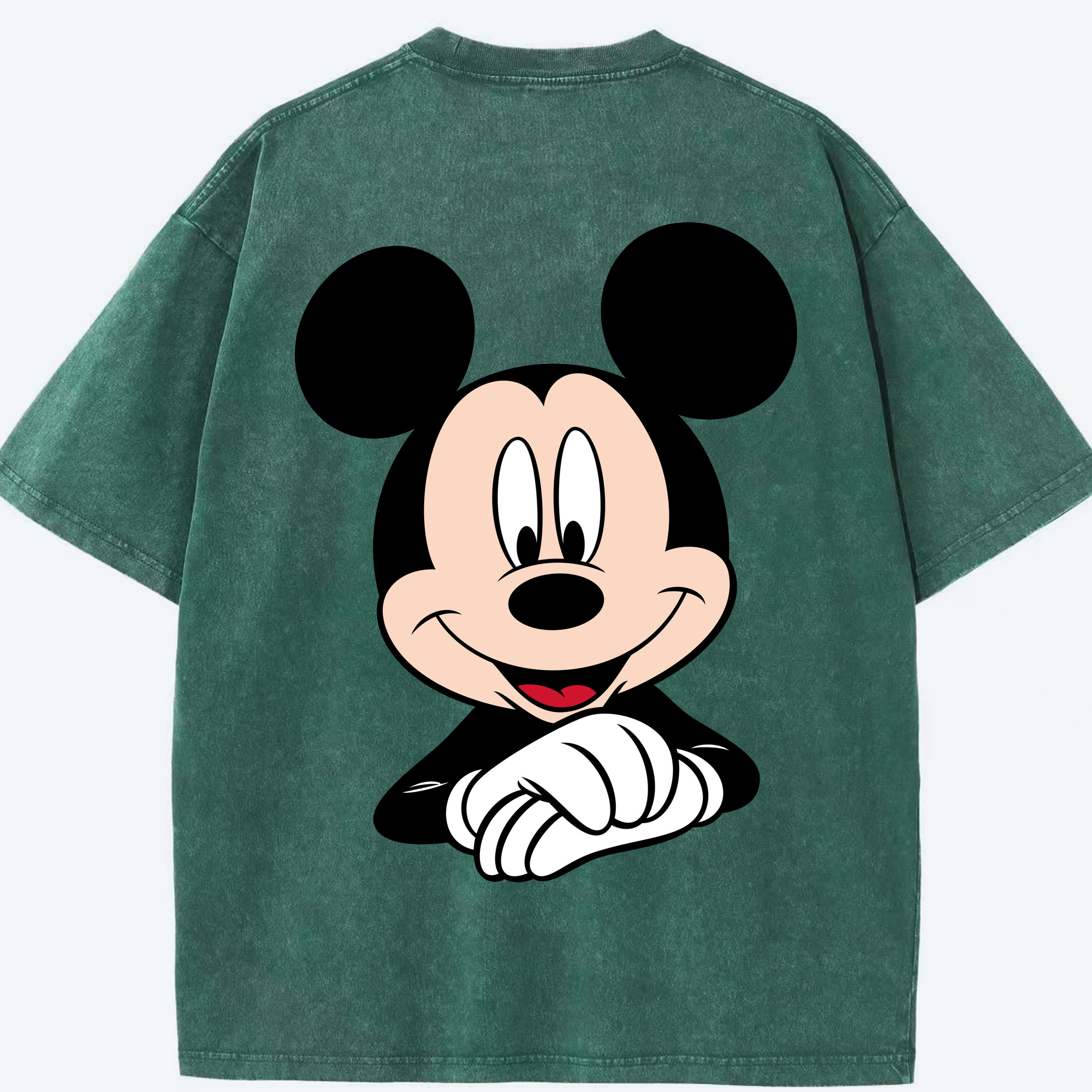（画像用） ミッキーマウス Mickey Mouse 綿100% ヴィンテージ風 半袖Tシャツ（背面プリント）